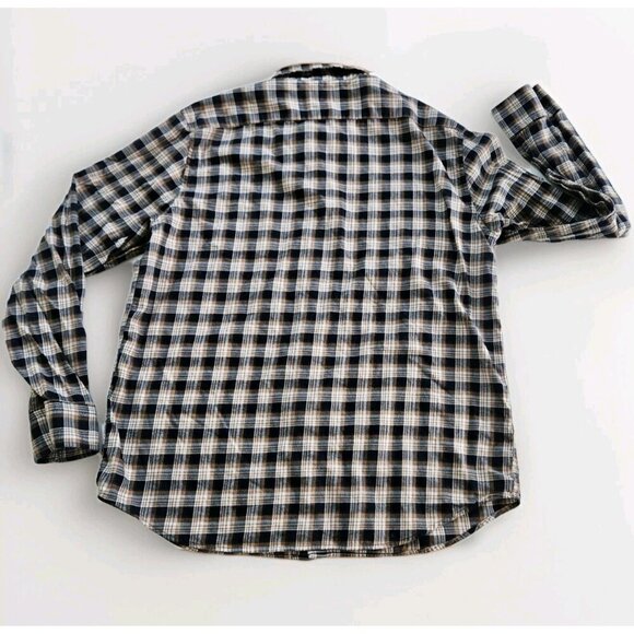 Banana Republic Shirt Mens XL Plaid LS Untucked Fit Pocket Preppy Cottage Casual - Picture 13 of 15